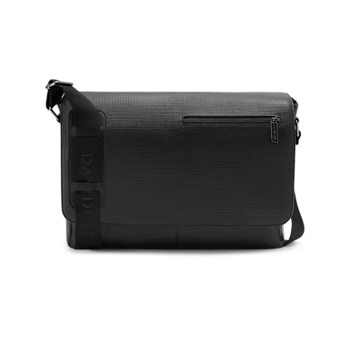 DAVIDOFF PARIS Messenger Bag - Leder-Umhängetasche für Laptop - Echtes Kalbsleder - Praktische Herren-Business-Tasche für Arbeit und Büro - Farbe Schwarz von DAVIDOFF