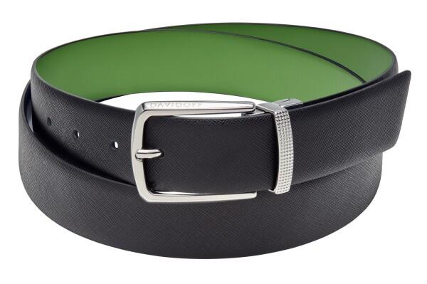 DAVIDOFF - DAVIDOFF Wendegürtel / 115 cm, kürzbar, Paris Schwarz / Grün 23466 - Gr. - 110 von DAVIDOFF