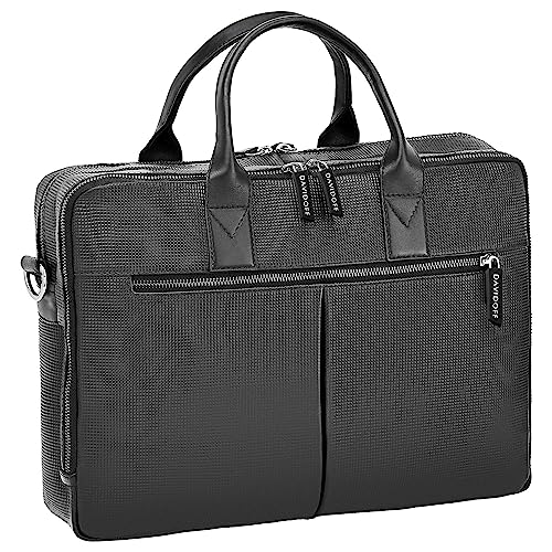 DAVIDOFF PARIS Briefcase - Herren Akentasche aus echtem Leder - Businesstasche für 13/14 Zoll Notebooks - Elegante Schultertasche mit 2 Reißverschlüssen von DAVIDOFF