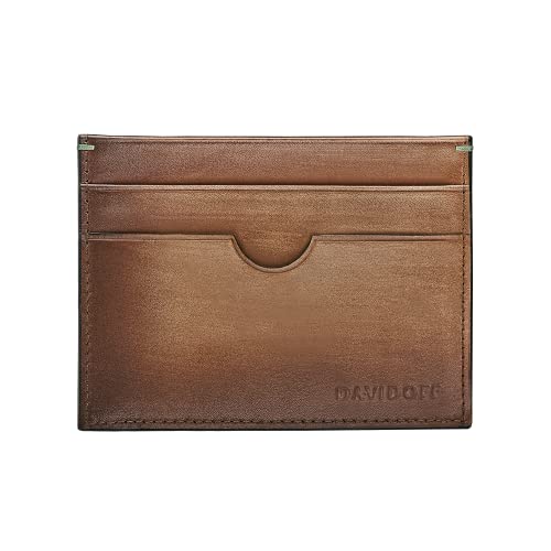 DAVIDOFF Venice Kartenetui Cognac – Elegante kleine Brieftasche aus feinem Leder mit Ombre-Effekt – edler Card Holder mit 4 Steckfächern und Tasche von DAVIDOFF