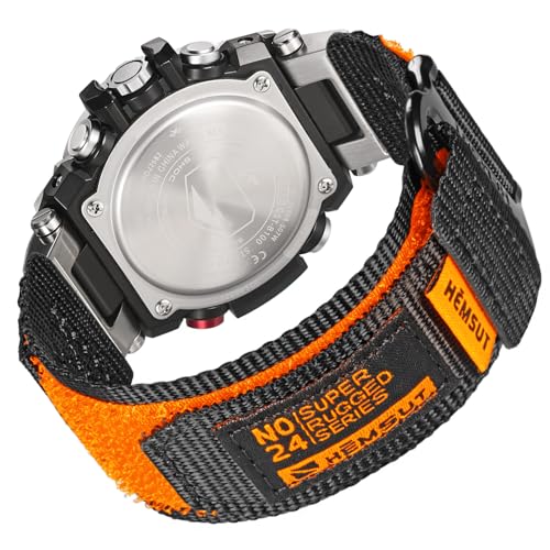 Nylon Uhrenarmband kompatibel mit Casio GST-S120 / GST-S130 / GST-S300 / GST-W330 / GST-B100, Militärstil Ersatzarmbänder von DAVILANE