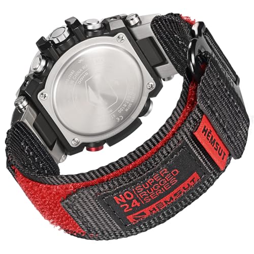 Nylon Uhrenarmband kompatibel mit Casio GST-S120 / GST-S130 / GST-S300 / GST-W330 / GST-B100, Militärstil Ersatzarmbänder von DAVILANE