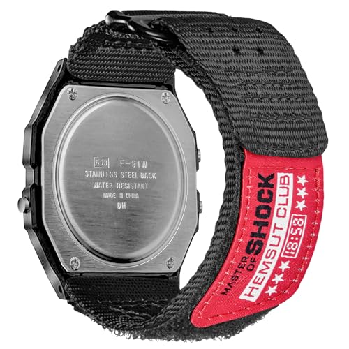 Uhrenarmband für Casio F-91W AE-1000W AE-1100W AE-1200 AE-1300 AE-1500WH, robustes Nylon-Sport-Ersatzband, 18 mm von DAVILANE