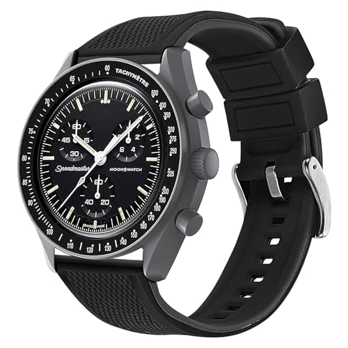 Uhrenarmband für Omega X Swatch MoonSwatch, 20 mm, Silikon-Uhrenarmband, kompatibel mit Omega X Swatch Moonswatch Speedmaster, Schnellverschluss-Gummi-Uhrenarmband für Herren und Damen, weicher Ersatz von DAVILANE