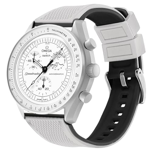 Uhrenarmband für Omega X Swatch MoonSwatch, 20 mm, Silikon-Uhrenarmband, kompatibel mit Omega X Swatch Moonswatch Speedmaster, Schnellverschluss-Gummi-Uhrenarmband für Herren und Damen, weicher Ersatz von DAVILANE