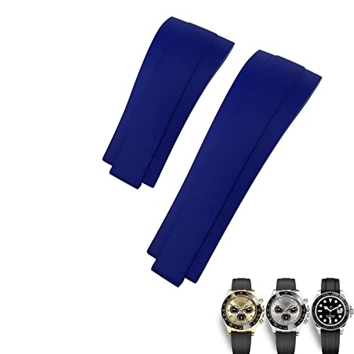 DAVNO 20 mm FKM Fluorkautschuk-Uhrenarmband für Rolex Daytona Submariner GMT Yacht-Master Oysterflex schwarz grün rot weiches Armband, Rose buckle-01, Achat von DAVNO