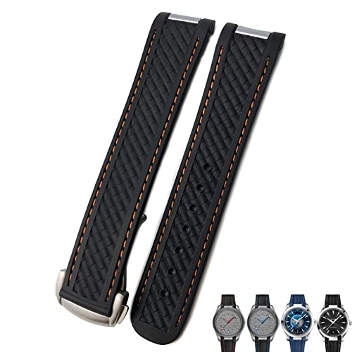 DAVNO 20 mm Gummi-Silikon-Uhrenarmband, passend für Omega Seamaster 300 AT150 Aqua Terra ultraleichte 8900 Stahlschnalle, 20 mm, Achat von DAVNO