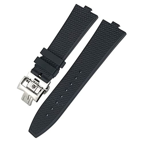 DAVNO 24 mm x 7 mm Fluoro-Gummi-Schnellverschluss-Uhrenarmband passend für Vacheron Constantin 5500 V 4500 V 7900 schwarz blau Herren-Uhrenarmband wasserdicht, 24-7mm, Achat von DAVNO