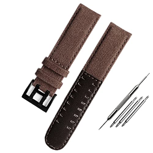 DAVNO Das Canvas-Lederarmband ist geeignet für Hamilton Khaki Field Watch H68201993 H7060596. Für Seiko-Armband mit 20 mm und 22 mm Schnalle, 22 mm, Achat von DAVNO