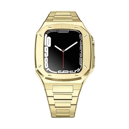 DAVNO Edelstahl-Armband für Apple Watch, Modifikation, 45 mm, 44 mm, 41 mm, Metall-Mod-Kit-Set für iWatch Serie 8, 7, 6, SE, 5, 4, 3, 2, 1, 7, 45 mm, Achat von DAVNO