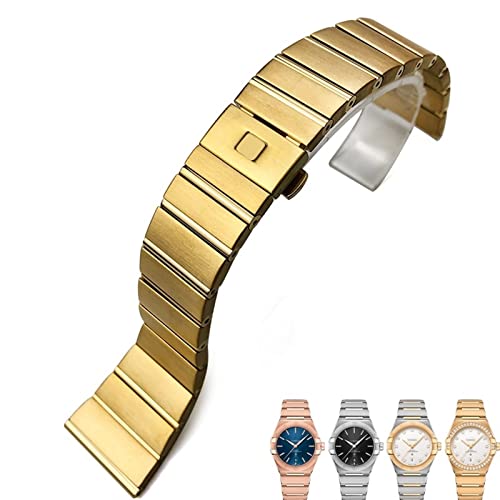DAVNO Edelstahl-Uhrenarmbänder, Faltschnalle, Uhrenarmband für Omega-Doppeladler-Konstellations-Seamaster-Armband, 15 mm, 17 mm, 18 mm, 23 mm, 25 mm, 17mm-7mm, Achat von DAVNO