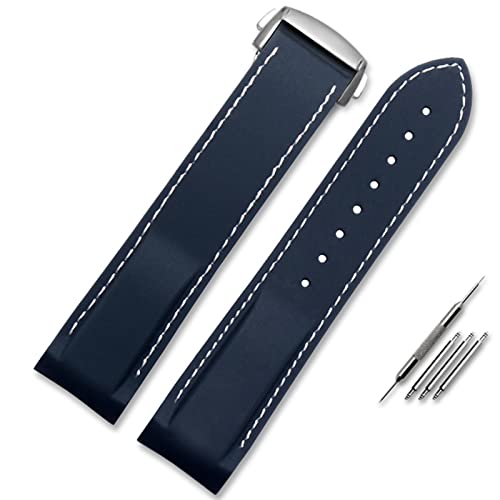 DAVNO Geeignet für Omega-Uhrenarmbänder mit 20 mm und 22 mm, Silikon-Uhrenarmband mit Faltschließe, gebogenem Ende, Gummiarmbänder, 20 mm, Achat DAVNO Geeignet für Omega-Uhrenarmbänder mit 20 mm und 22 mm, Silikon-Uhrenarmband mit Faltschließe, gebogenem Ende, Gummiarmbänder, 20 mm, Achat von DAVNO