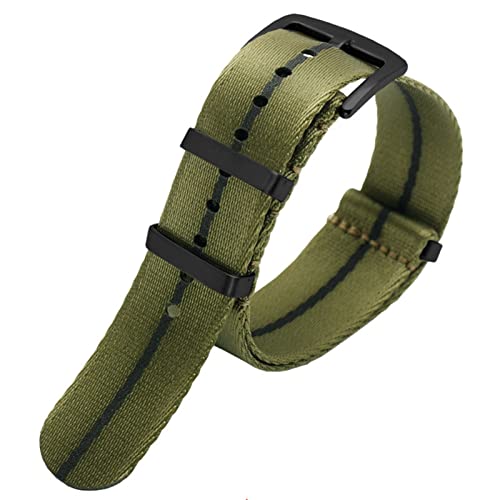 DAVNO Hochwertiges 20 mm 22 mm Sicherheitsgurt-Uhrenarmband aus Nylon für Seiko Mido 007 James Bond Militär-gestreifte Ersatz-Herrenuhr, 20 mm, Achat von DAVNO