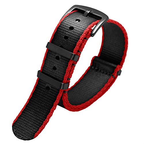 DAVNO Hochwertiges 20 mm 22 mm Sicherheitsgurt-Uhrenarmband aus Nylon für Seiko Mido 007 James Bond Militär-gestreifte Ersatz-Herrenuhr, 22 mm, Achat von DAVNO