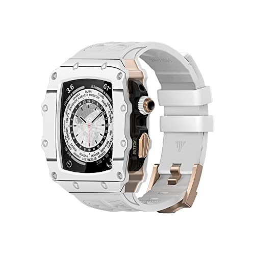 DAVNO Kohlefaser-Modifikationsset, Armband für Apple Watch, 45 mm, 44 mm, Gummi-Armband für iWatch 8, 7, SE, 6, 5, 4, Mod Kit Gürtel, 44mm For 6/5/4/SE, Achat von DAVNO