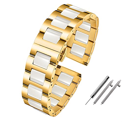 DAVNO Smartwatch-Armband, 20 mm, 22 mm, Keramik-Armband für Samsung Gear S2, S3, S4, Ersatzband für Huawei Watch 2 Pro GT2 Magic Bands, 18 mm, Achat von DAVNO