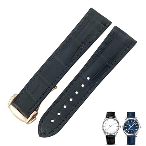 DAVNO Uhrenarmband aus Krokodilleder, passend für Omega De Ville Seamaster Constellation, 18 mm, 19 mm, 20 mm, 21 mm, 22 mm, echtes Alligatorleder-Armband, 19 mm, Achat von DAVNO