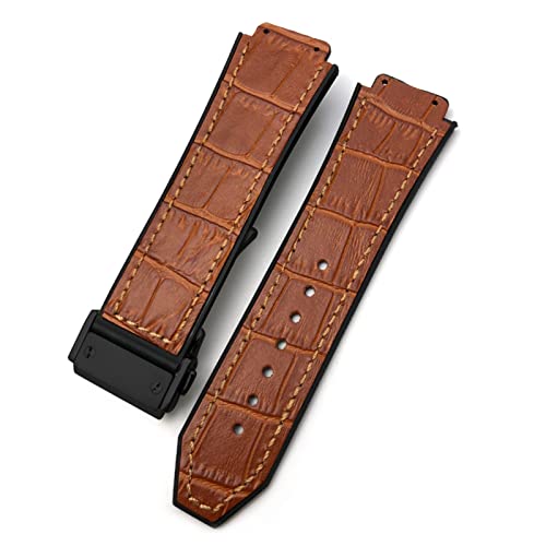 DAVNO Uhrenarmband aus Rindsleder, 20 mm, 22 mm, 25 mm x 19 mm, passend für Hublot-Uhrenarmband, Kalbsleder, Silikon-Armbänder, 25 mm, Achat von DAVNO