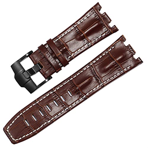 DAVNO Uhrenarmband aus echtem Leder für AP 15703 Royal Oak Offshore-Serie, 28 mm Krokodil-Uhrenarmbänder, 28mm, Achat von DAVNO