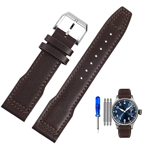 DAVNO Uhrenarmband aus echtem Leder für IWC-Piloten, Little Prince Male Mark 18 Big Fly Portugal, weiches, bequemes Armband, 20 mm Armband, 21 mm, Achat von DAVNO