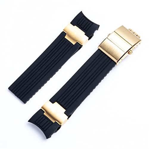 DAVNO Uhrenarmband für Ulysse Nardin, Taucher und Marine, wasserdicht, weiches Silikon-Gummi, 22 x 20 mm, Faltschließe, 22 mm, Achat von DAVNO