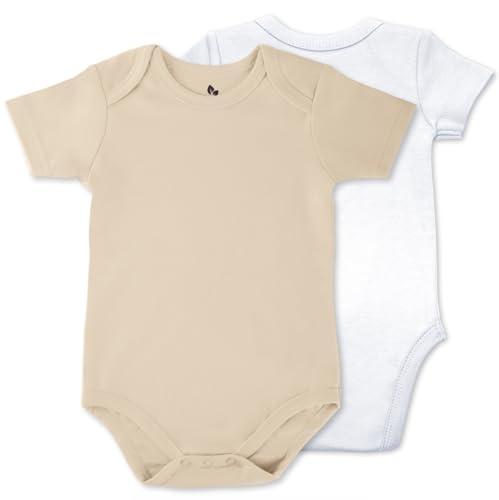 DAVY Bio-Baumwolle Baby Bodysuits, 2er-Pack Unisex Einteiler für Jungen und Mädchen von DAVY