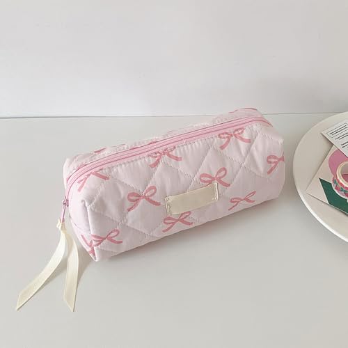 DAWCBVJQ Federmäppchen Etui Mädchen, 19.5x7x9cm Federmäppchen Mit Schleife, Bleistiftbeutel Schule, Mäppchen Mit Schleifen, Aesthetic Mäppchen, Kosmetiktasche Mädchen Klein von DAWCBVJQ