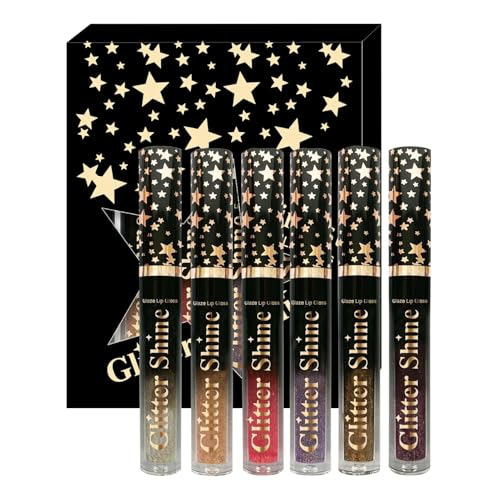 DAWCBVJQ Glänzender Lipgloss | 6 Farben Pflegender Lipgloss 2.5ml,Intensiver Glanz Flüssiger Lippenstift Makeup Set Für Arbeit Frauen Mädchen Hochzeit Geburtstag Feiertag Date von DAWCBVJQ