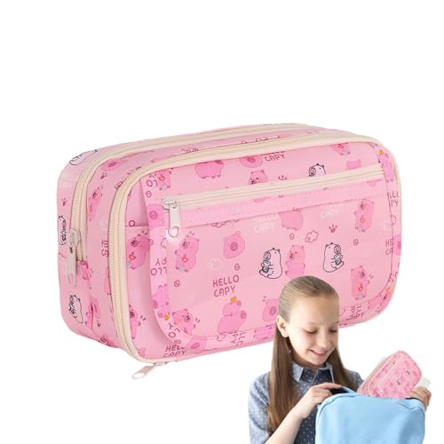 DAWCBVJQ Großes Federmäppchen, 21.5x8.5x12.5cm Capybara Federtasche, Capybara Federmäppchen, Bleistift Tasche Kinder, Aesthetic Mäppchen, Niedliches Federmäppche von DAWCBVJQ