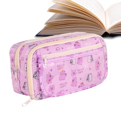 DAWCBVJQ Großes Federmäppchen, 21.5x8.5x12.5cm Capybara Federtasche, Capybara Federmäppchen, Bleistift Tasche Kinder, Aesthetic Mäppchen, Niedliches Federmäppche von DAWCBVJQ