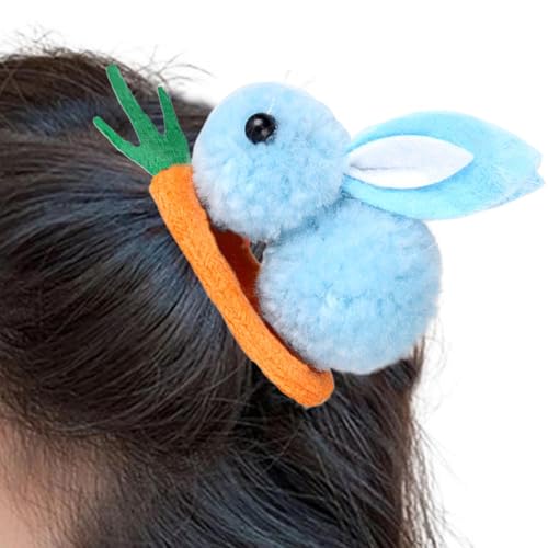 DAWCBVJQ Hasen-Clip für Haare – Plüsch-Hasen-Karotten-Haarnadel – Plüsch-Haarspange mit Karotten-Haarspange für, Haarspangen für Mädchen, Ostern, Halloween von DAWCBVJQ