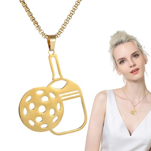 DAWCBVJQ Pickleball Halsketten Für Damen,Anhänger Aus Edelstahl - Moderne Hohl Pickleball Kette Unisex Outdoor Reise Fitness Date DAWCBVJQ Pickleball Halsketten Für Damen,Anhänger Aus Edelstahl - Moderne Hohl Pickleball Kette Unisex Outdoor Reise Fitness Date von DAWCBVJQ
