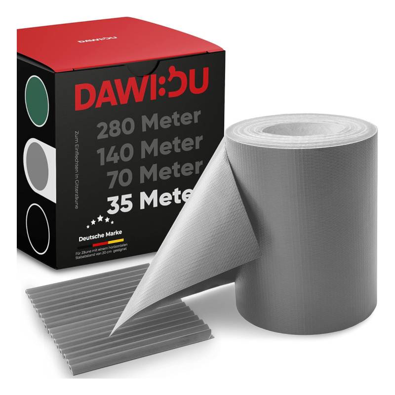 DAWIDU Sichtschutz Zaun Sichtschutzstreifen Doppelstabmatten 35 m x 19 cm Grau DAWIDU Sichtschutz Zaun Sichtschutzstreifen Doppelstabmatten 35 m x 19 cm Grau von DAWIDU