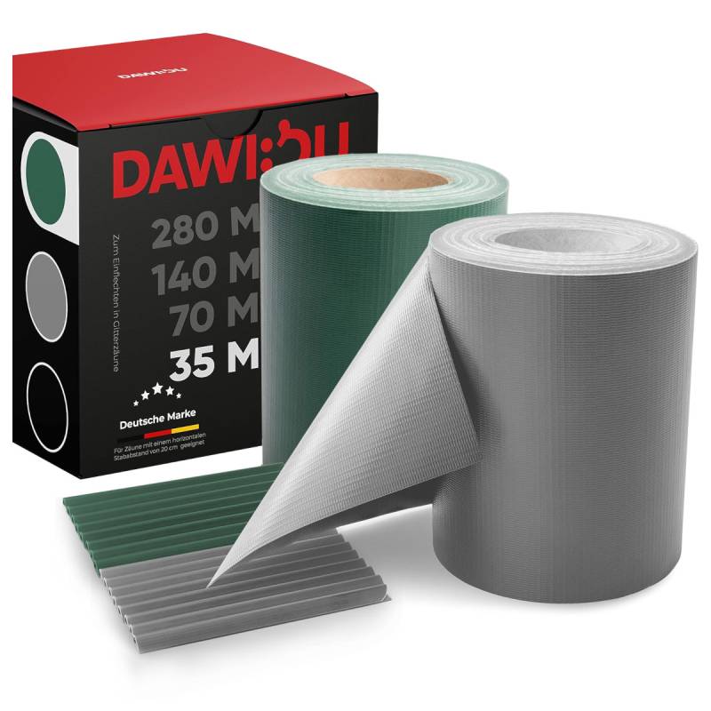 PVC Sichtschutz Zaun Sichtschutzstreifen f. Doppelstabmatten 35m x 19cm Clips PVC Sichtschutz Zaun Sichtschutzstreifen f. Doppelstabmatten 35m x 19cm Clips von DAWIDU