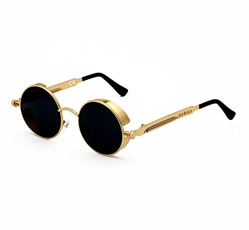 DAWILS Damen Runde Gläser Verspiegelte Brille John Lennon Retro Vintage Polarisierte Sonnenbrille von DAWILS