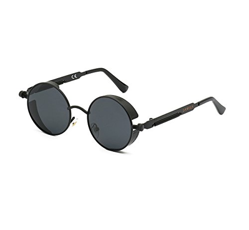 DAWILS Damen Runde Gläser Verspiegelte Brille John Lennon Retro Vintage Polarisierte Sonnenbrille von DAWILS