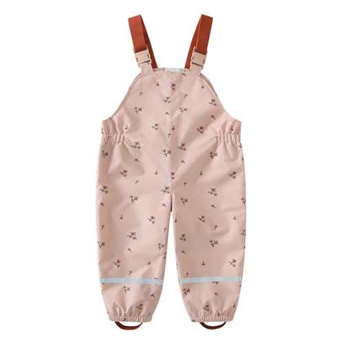 DAWILS Jungen Regenhose Mädchen Regenlatzhose Kinder Blumen Wind- und wasserdichte Matschhose Baby Hosenträgern Buddelhose Regenlatzhose 5 Jahre von DAWILS