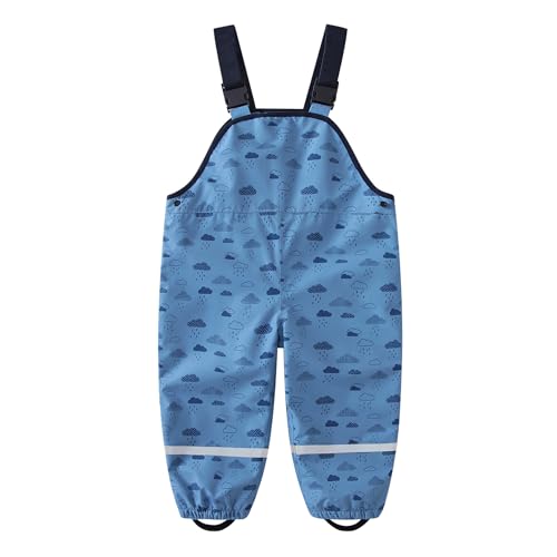 DAWILS Jungen Regenhose Mädchen Regenlatzhose Kinder Regenwolken Wind- und wasserdichte Matschhose Baby Hosenträgern Buddelhose Regenlatzhose 4 Jahre von DAWILS