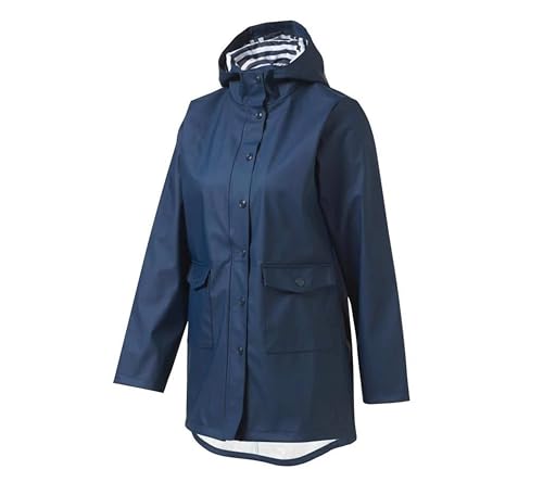 DAWILS Jungen Regenjacke Kinder Wasserdicht Jacke Regenmantel Unisex Marineblau Winddicht Wanderjacke Outdoorjacke mit Kapuze Lange 152 von DAWILS