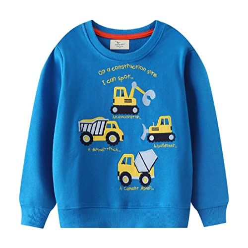 Jungen Sweatshirt Bagger Vans Blau Baumwolle-Fleece Pullover Für Kinder Warme Dünne Sportwear Weihnachts Pullis Shirt Baby Jacke Oberteil 2 Jahre Gr.92 von DAWILS