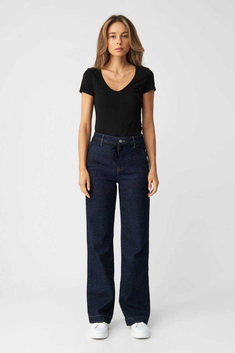 Jeans Dew Flared French Pocket Raw Blue von DAWN