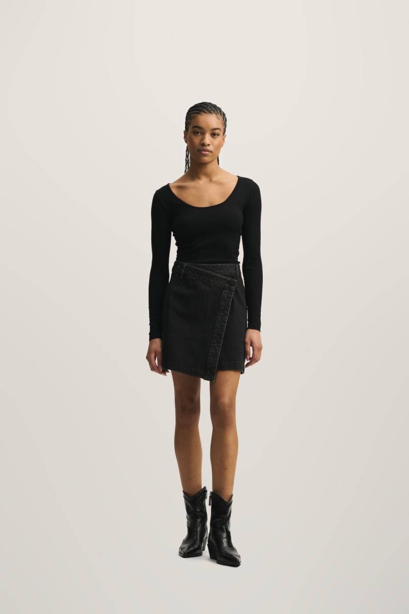 Jeansrock Lux Mini Schwarz von DAWN