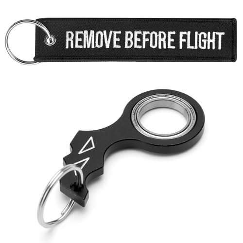 DAWRIS Schlüsselanhänger Spinner Keyring Schlüsselanhänger Stickerei Ring Spielzeug für Fingertraining Kinder und Erwachsene Fingerspitze Schlüsselanh Schwarz von DAWRIS