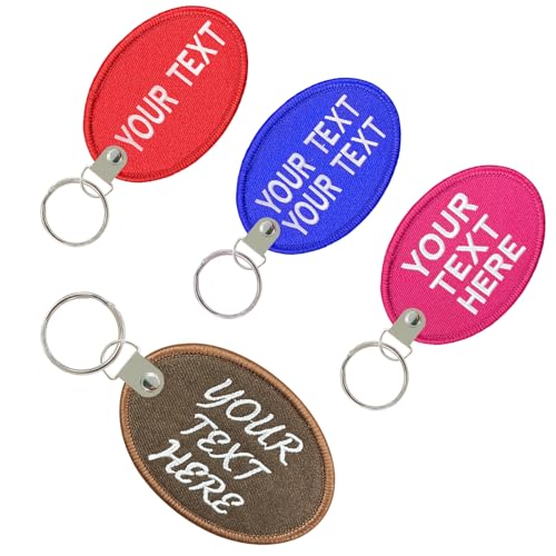 DAYAWAN Personalisierte Schlüsselanhänger, doppelseitige Stickerei, Namens-/Nummern-Schlüsseletiketten, personalisierte Geschenk-Schlüsselringe für Biker-Motorradfahrer-Paare und Freunde von DAYAWAN