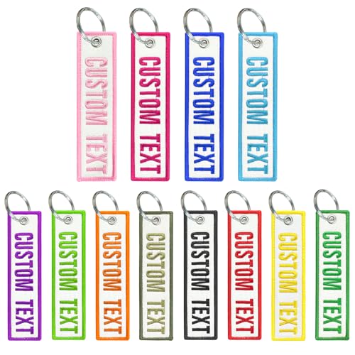 DAYAWAN Personalisierte Schlüsselanhänger, doppelseitige bestickte Schlüsseletiketten mit Namen/Nummern-Schlüsselanhängern, individuelle Schlüsselringe für Biker-Freunde-Paare (White border) DAYAWAN Personalisierte Schlüsselanhänger, doppelseitige bestickte Schlüsseletiketten mit Namen/Nummern-Schlüsselanhängern, individuelle Schlüsselringe für Biker-Freunde-Paare (White border) von DAYAWAN