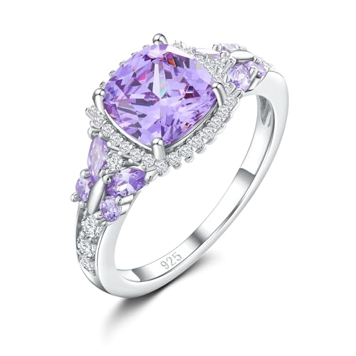 DAYBYDAY Schmetterlings-Geburtsstein-Ringe für Damen, 925er Sterlingsilber, künstlicher Edelstein, 5A Zirkonia, Kissen/Marquise-Verlobungsring, 2 Karat Halo-Versprechenringe für sie, Jahrestag DAYBYDAY Schmetterlings-Geburtsstein-Ringe für Damen, 925er Sterlingsilber, künstlicher Edelstein, 5A Zirkonia, Kissen/Marquise-Verlobungsring, 2 Karat Halo-Versprechenringe für sie, Jahrestag von DAYBYDAY