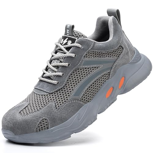 DAYKET sicherheits Schuhe für Herren, Leichte, Pannensichere Arbeitsschuhe mit Zehenkappen-Isolierung aus Verbundwerkstoff,Grey-41EU von DAYKET