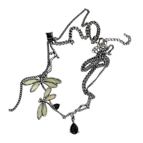 DAYLIGHE Dragonflys Charme Halskette Für Frauen Charakteristische Trottel Colarbone Kette Verstellbare Länge Neckchain Elegant Party Accessoire Gothic Halskette von DAYLIGHE