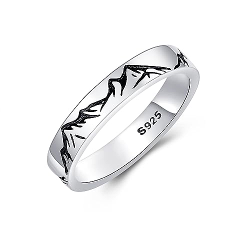 Berg Ring 925 Sterling Silber Bergring Natur Berg Schmuck Geschenke für Damen Frauen Männer Natur Liebhaber (Größe 9) von DAYLINLOVE