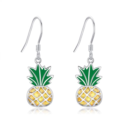 DAYLINLOVE Ananas Ohrringe 925 Sterling Silber Ananas Hängende Ohrringe Ananas Schmuck Geschenk für Frauen Mütter Mädchen von DAYLINLOVE